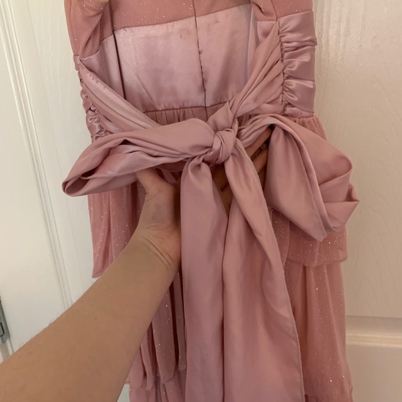 Pink sparkly dress with ribbon tie - Picture 8 of 10